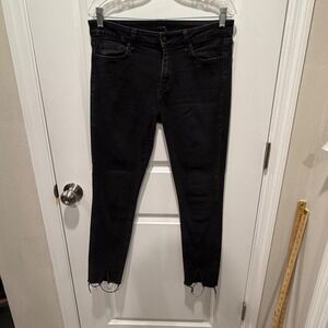 Joe's Jeans Womens Skinny Jeans Raw Step Hem Black Size 30